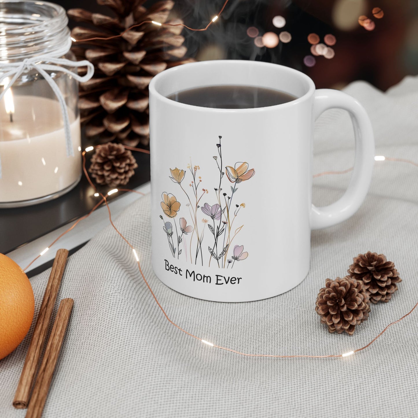Best Mom Coffee Mug - Ceramic Mug with Nutritional Facts Design (11oz, 15oz)