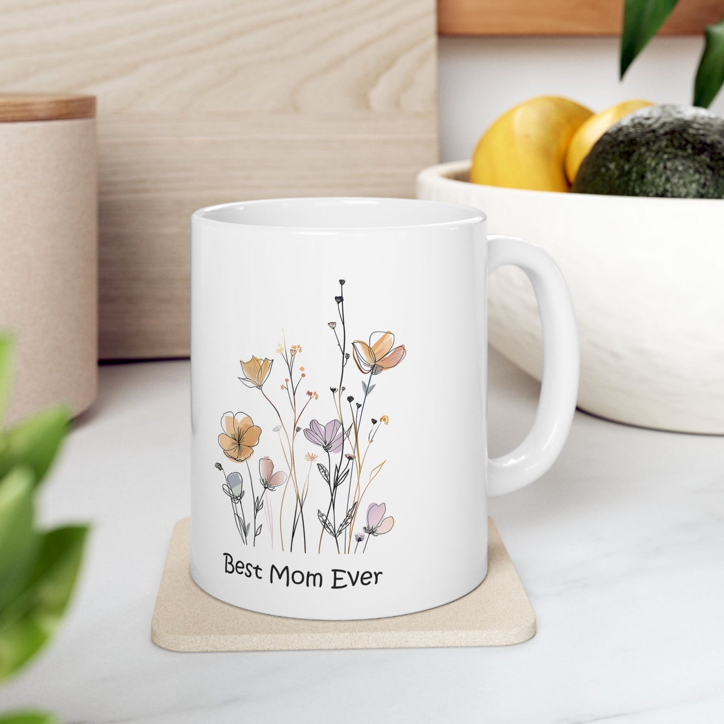 Best Mom Coffee Mug - Ceramic Mug with Nutritional Facts Design (11oz, 15oz)