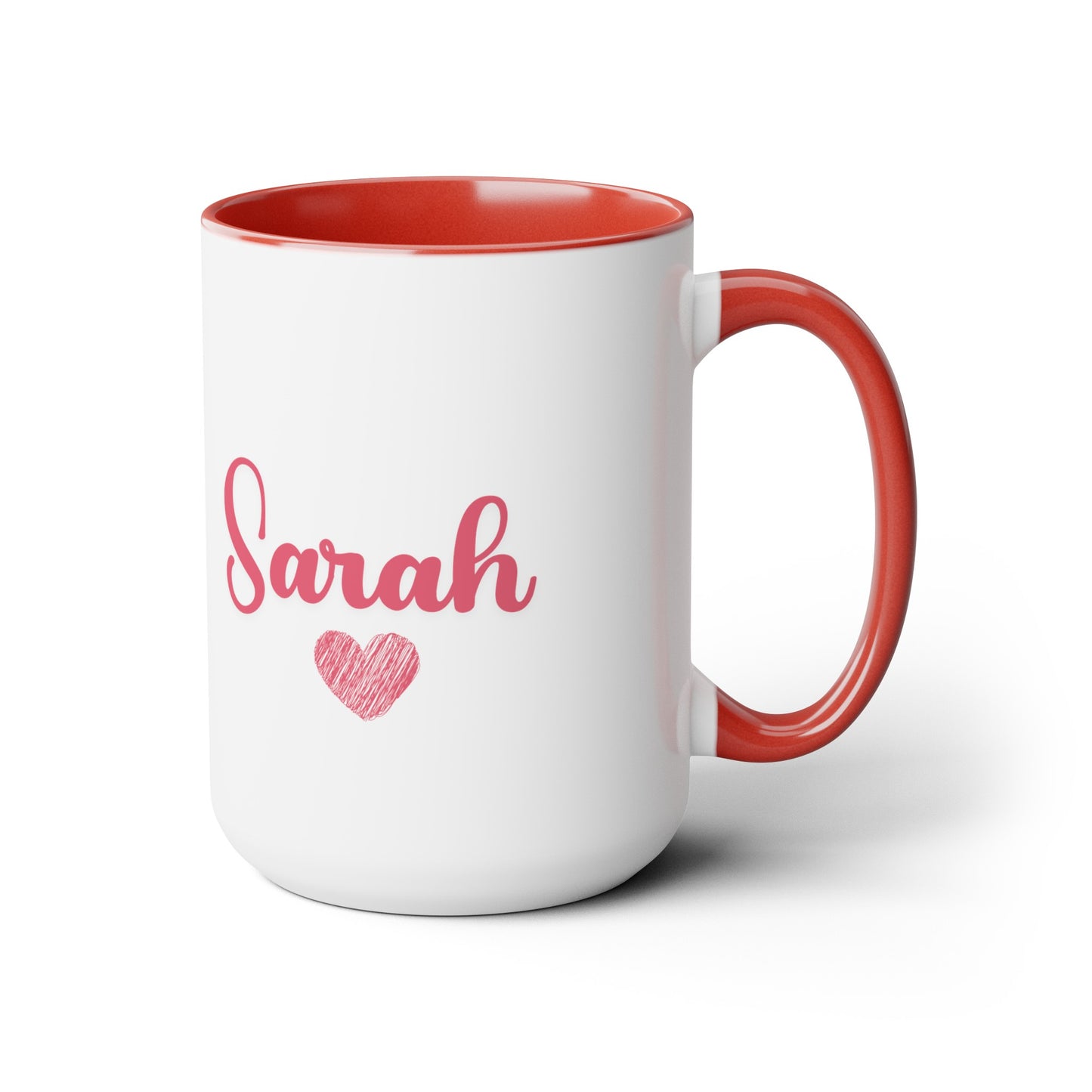 My heart belongs to mommy [personalized name]Two-Tone Coffee Mugs, 15oz