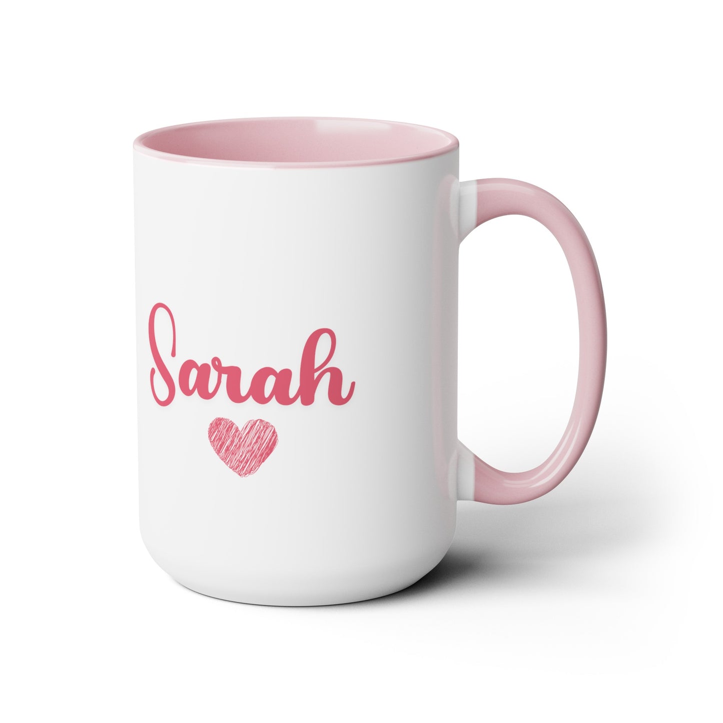 My heart belongs to mommy [personalized name]Two-Tone Coffee Mugs, 15oz