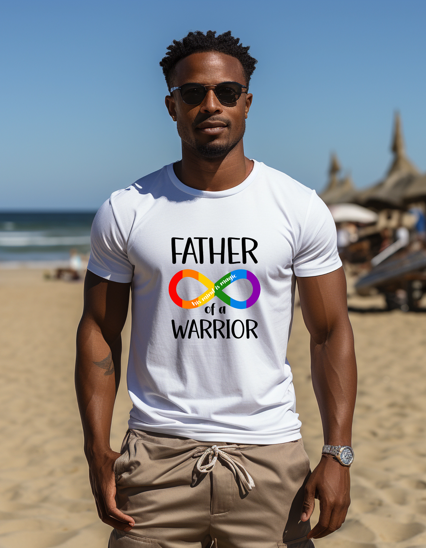 Father of a Warrior Shirt, Autism Symbol T-Shirt, Family Support Gift