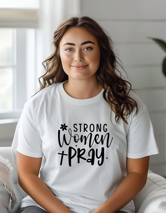 STRONG WOMAN PRAY Unisex Heavy Cotton Tee MANY COLORS & SIZES