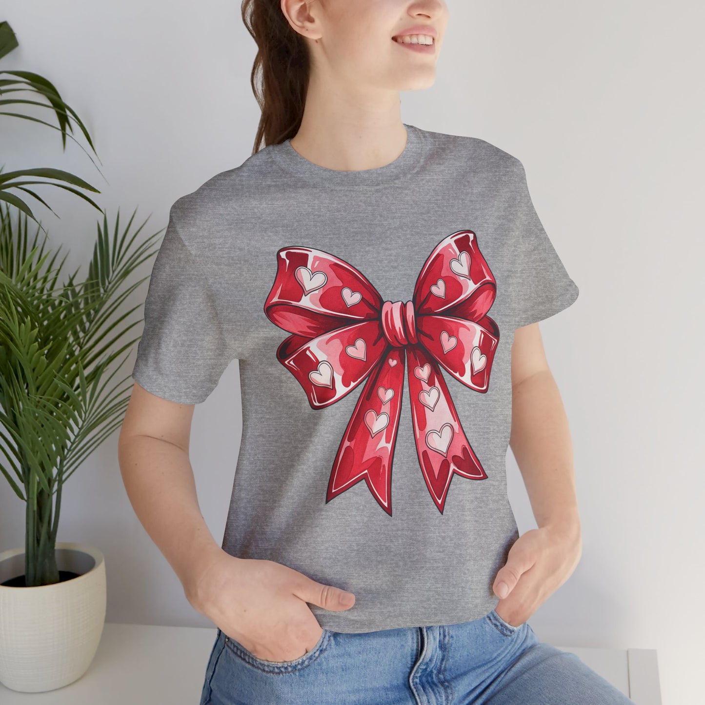 Valentine's Day Bow Unisex Jersey Short Sleeve Tee