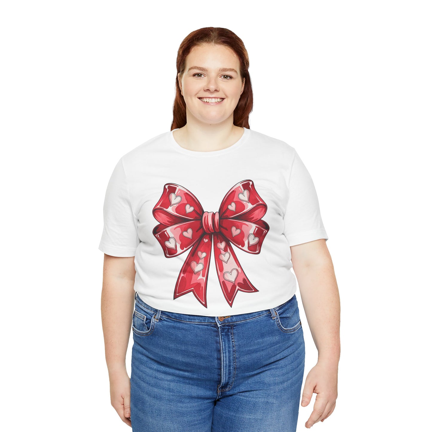 Valentine's Day Bow Unisex Jersey Short Sleeve Tee